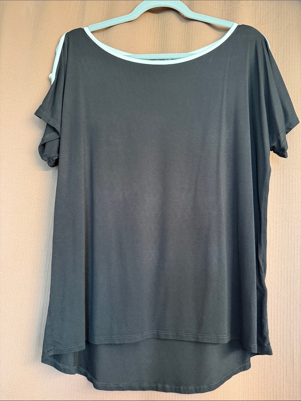 Cable & Gauge Black Short Sleeve Tee with White Trim Neckline
